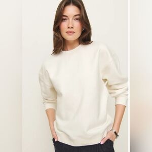 Reformation Jeans Tan Crewneck Sweatshirt Organic Cotton Pullover Size M
